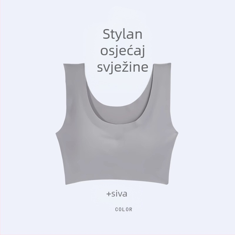 Langsha Ženski bešivni sportski grudnjak s oblikovanjem leđa, puni košarice, čvrste dvostruke naramenice