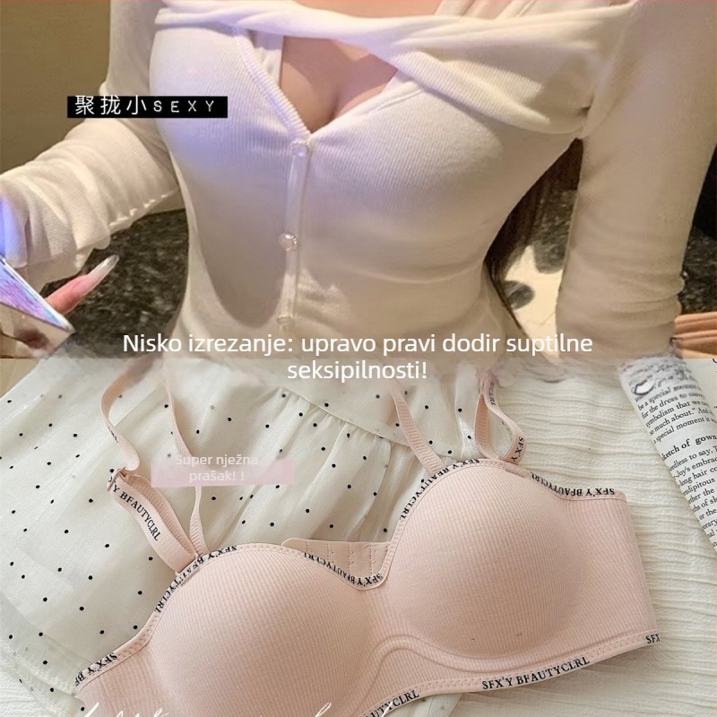 Najlon grudnjak; košarice s ušima zajca; oblikovane košarice s tankim gornjim dijelom i debelim donjim dijelom; mekani čelični prsten; stražnje kopče s tri reda kopči