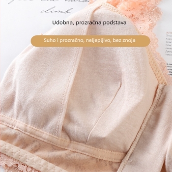 Ženski čipkasti grudnjak s prednjim zatvaranjem i zatvaračem, push-up, bez žica, tanke oblikovane košarice, lijep leđa, velika veličina