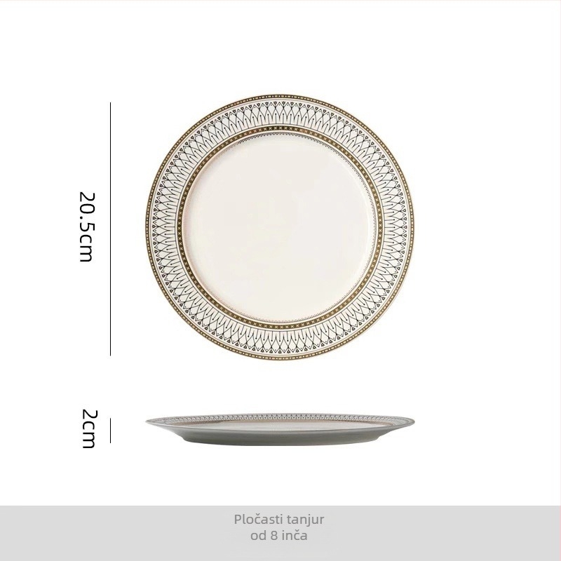 Porceljanski kružni set zapadnih tanjura, višestruki uzorak, prilagodljiv uzorak, otisnuto logo