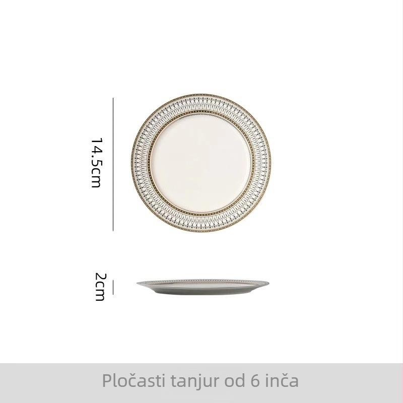 Porceljanski kružni set zapadnih tanjura, višestruki uzorak, prilagodljiv uzorak, otisnuto logo