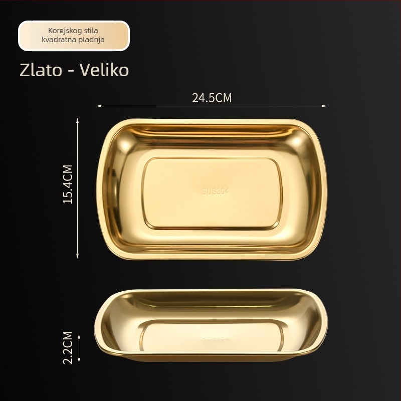 FEK Ovalna posuda od nehrđajućeg čelika 304, polirana površina, nordijski stil, za hotele i obroke, s tiskom logotipa