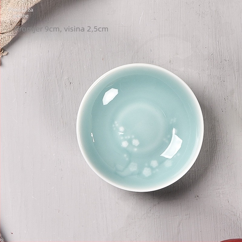 Večera tanjur od Celadon porculana s cvjetnim uzorkom, okrugli, kompatibilan s mikrovalnom