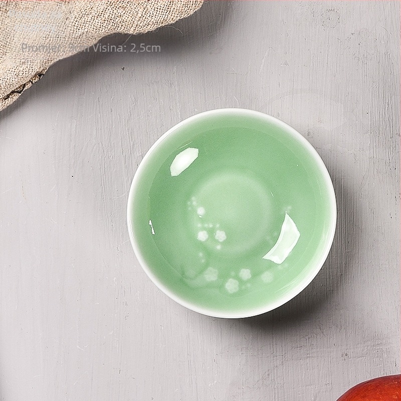 Večera tanjur od Celadon porculana s cvjetnim uzorkom, okrugli, kompatibilan s mikrovalnom