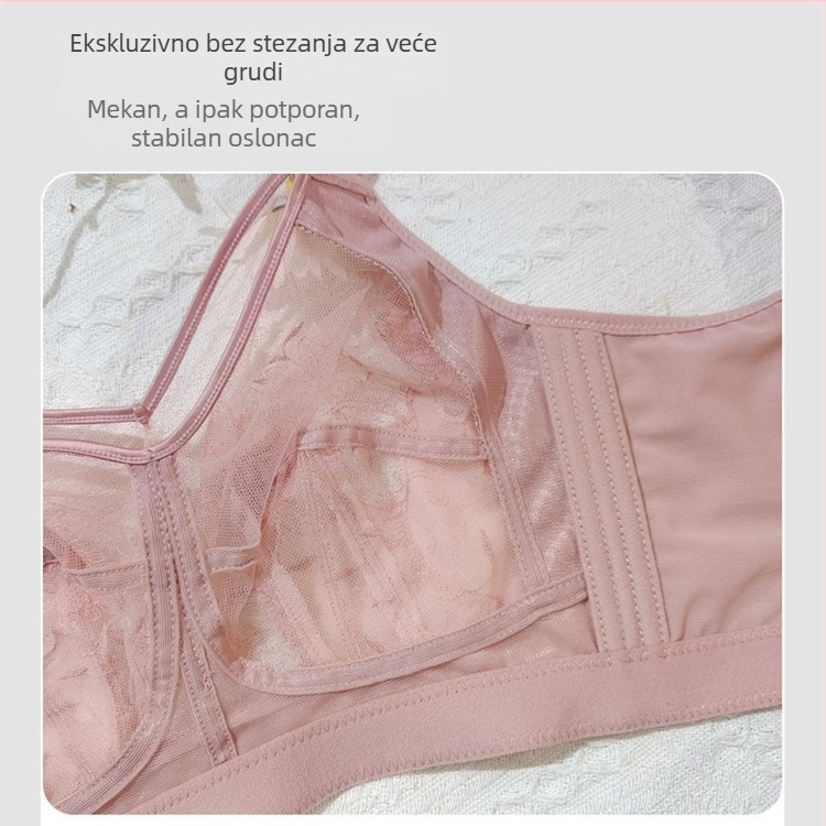 Izuzetno tanak grudnjak za velike grudi, pune košarice, bez žice, čipkasti, učinak stanjivanja, podiže, protiv opuštanja, žensko donje rublje