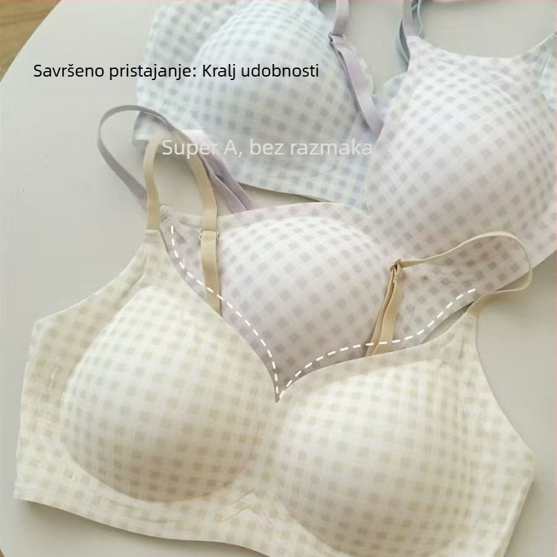 Bezšivna grudnjica s kvadratnim uzorkom – lagana i prozračna, nježna potpora za mala prsa, podiže i zadržava bočne prsa