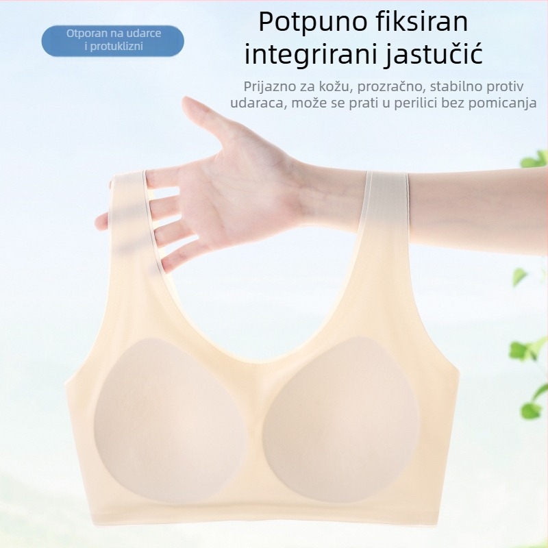 Plus-size grudnjak‑top za starije djevojke, najlon, potpuno pokriveni košarci, tanko oblikovani košarice, fiksne naramenice, prozračan i udoban