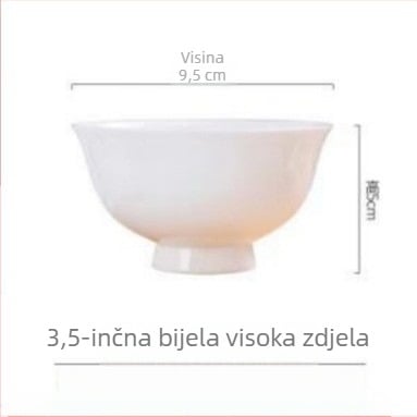 Zdjela za juhu od Bone China, bijela, veliki kapacitet, mikrovalna sigurna, kućna upotreba, okrugla