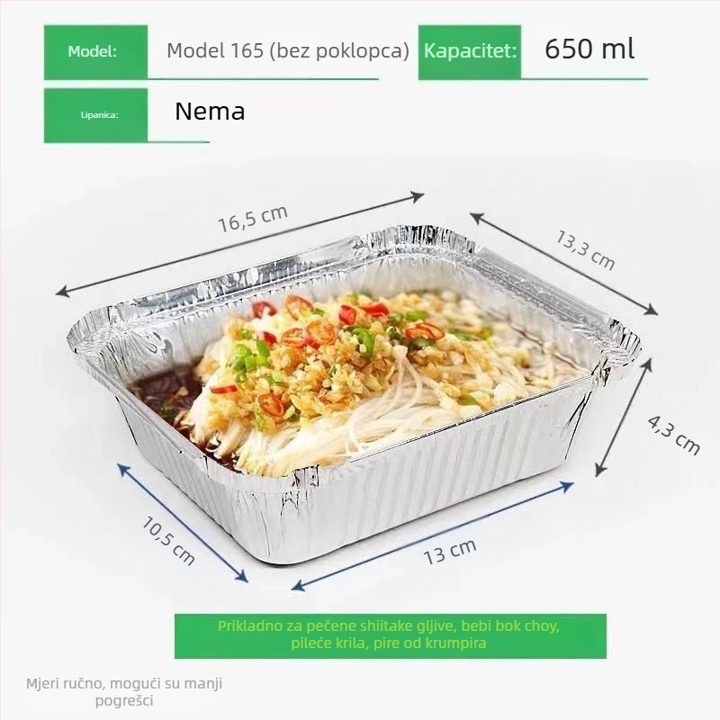 Jijia jednokratna kutija za hranu, kvadratnog ili kružnog oblika, više veličina i kapaciteta, rok trajanja 36 mjeseci