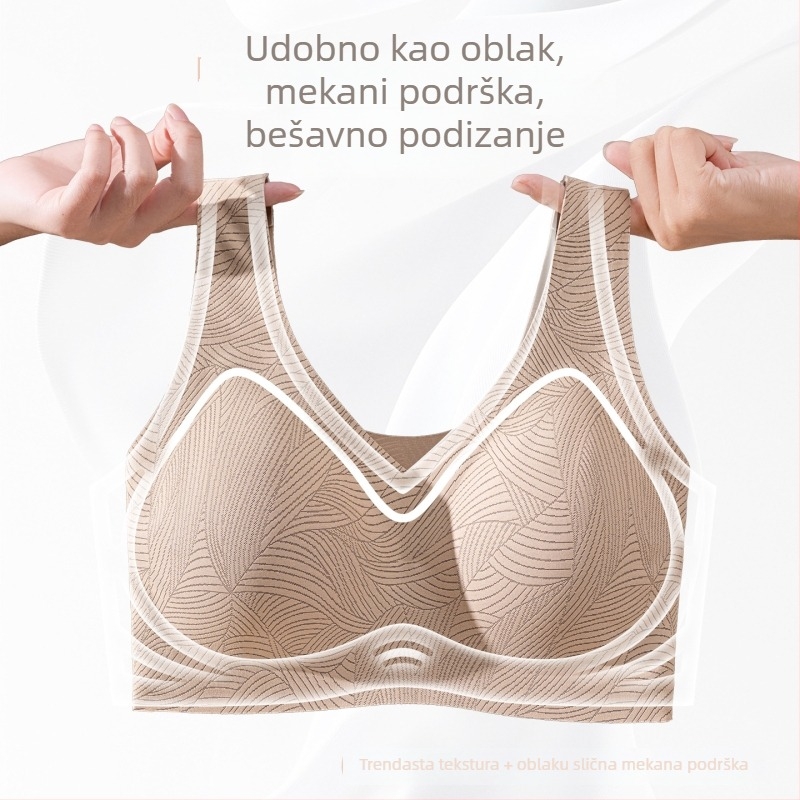 Bežični grudnjak u stilu veste, 3/4 košarice, tanke oblikovane košarice od pamuka, podesive naramenice