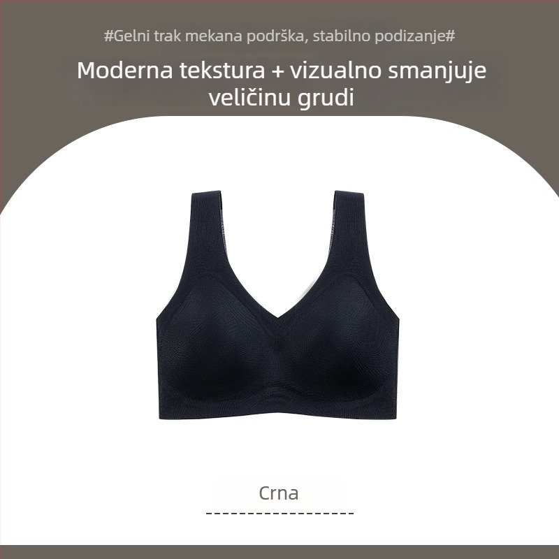 Bežični grudnjak u stilu veste, 3/4 košarice, tanke oblikovane košarice od pamuka, podesive naramenice