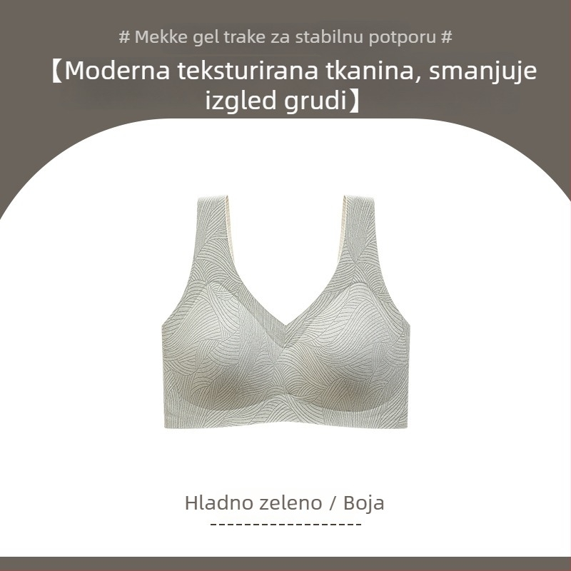 Bežični grudnjak u stilu veste, 3/4 košarice, tanke oblikovane košarice od pamuka, podesive naramenice