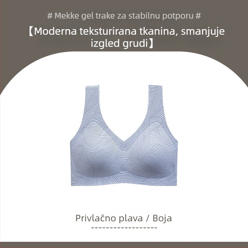 Bežični grudnjak u stilu veste, 3/4 košarice, tanke oblikovane košarice od pamuka, podesive naramenice