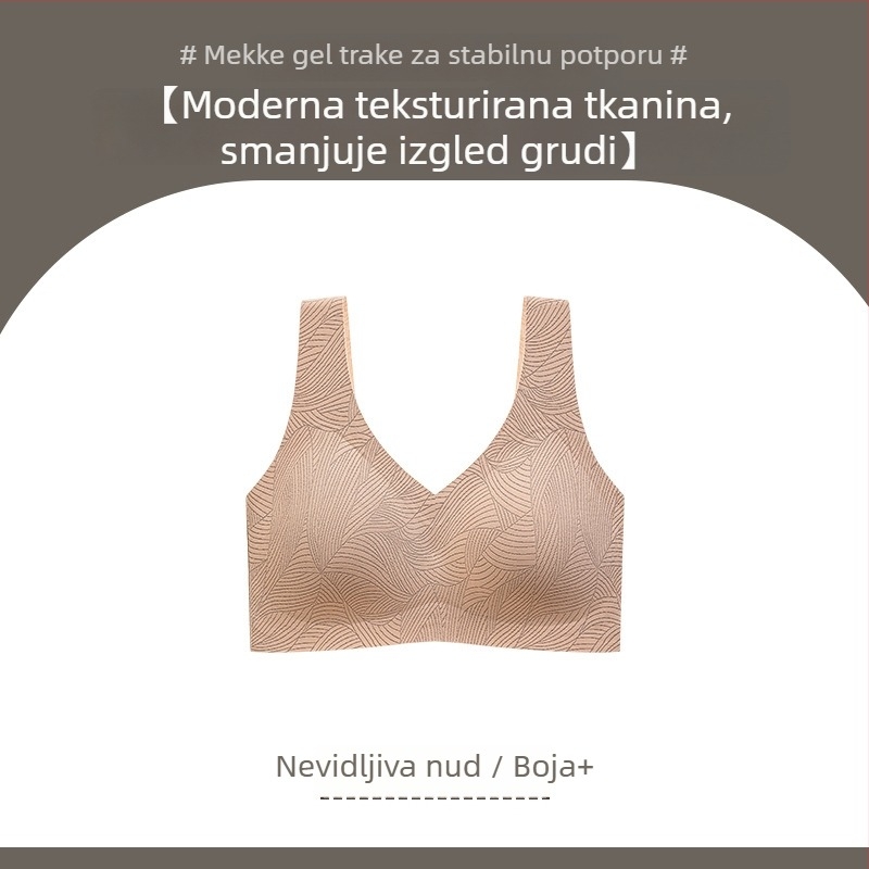 Bežični grudnjak u stilu veste, 3/4 košarice, tanke oblikovane košarice od pamuka, podesive naramenice