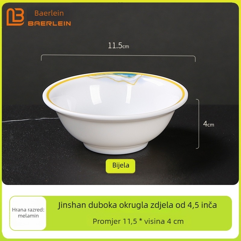 Melaminski hotelski set posuđa, četiri dijela, završni glazirani premaz, Belien marka, mogućnost tlačenja logotipa