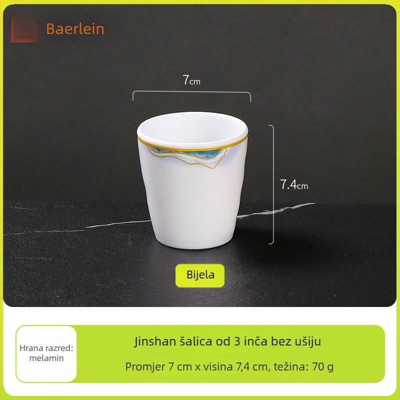 Melaminski hotelski set posuđa, četiri dijela, završni glazirani premaz, Belien marka, mogućnost tlačenja logotipa