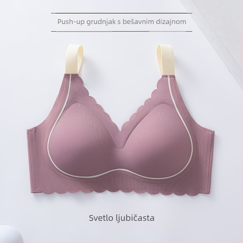 Bespružni sportski grudnjak za velike grudi, tanak, bez čeličnih kostura, skupljajući učinak, čvrsta košarica, plus veličina za spavanje