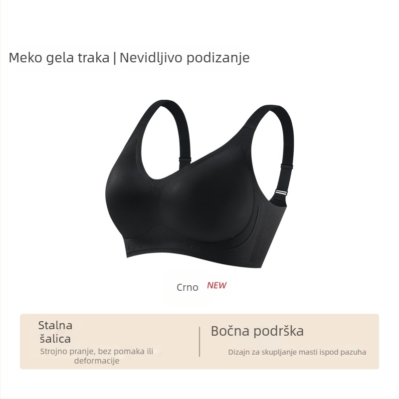Bezšivni push-up grudnjak, košarice 3/4, tanke oblikovane košarice, fiksni naramenice, stražnje zatvaranje s četiri reda kopči