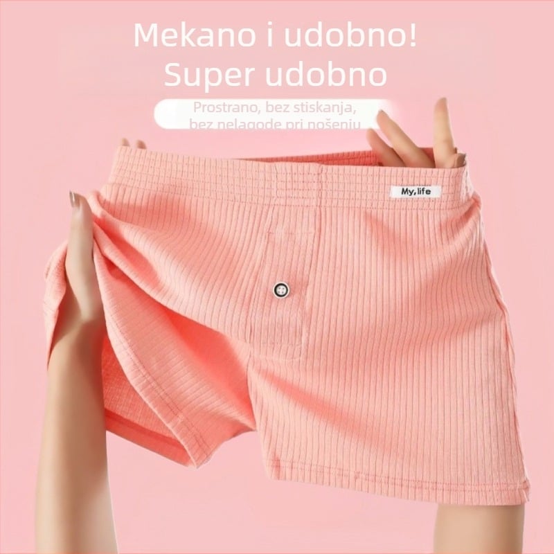 Muške pamučne bokserice, srednje visine struka, pletene, prozračne, jednobojne