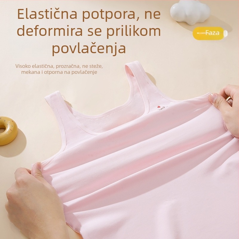 Djevojački tank top od pamuka za djevojčice u ranom razvoju