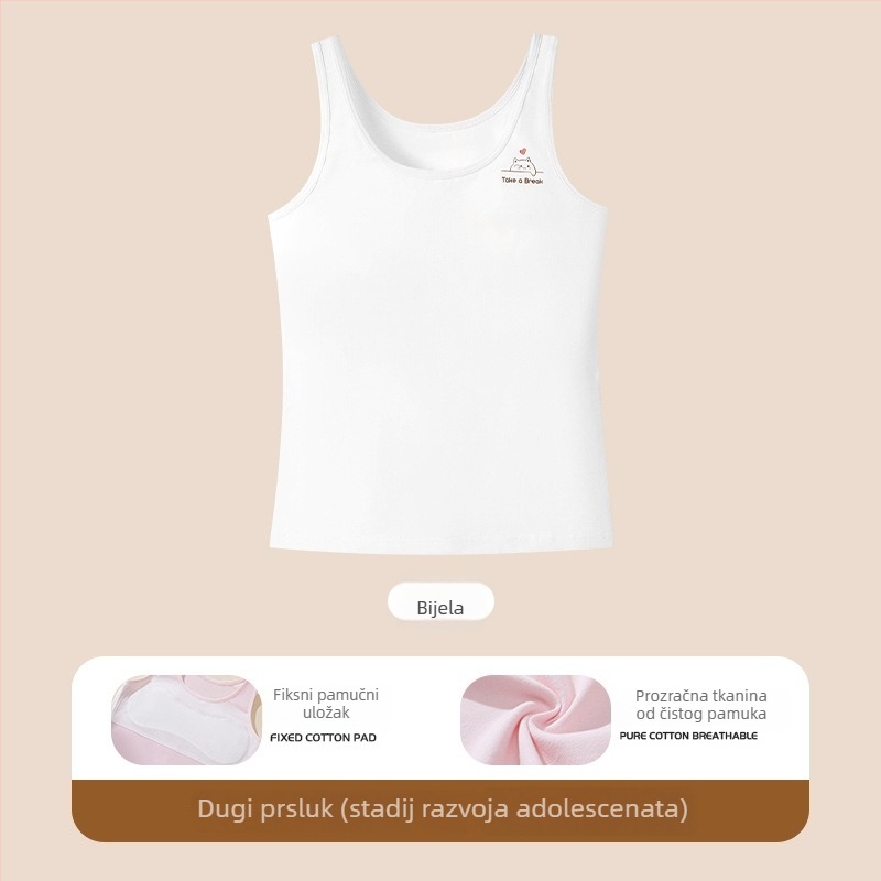 Djevojački tank top od pamuka za djevojčice u ranom razvoju