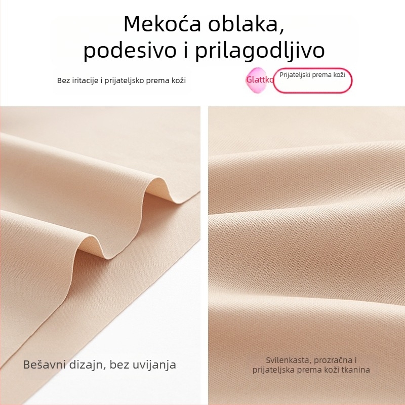 Tank top bez naramenica bez leđa – bezšiven, prozračan; najlon, puna košarica, fiksirane dvostruke naramenice