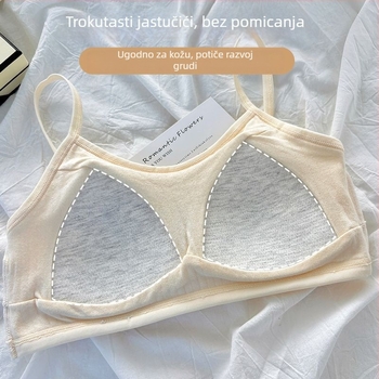 Pamukasti tinejdžerski grudnjak-camisola s tankim oblikovanim trokutastim košaricama, u stilu veste
