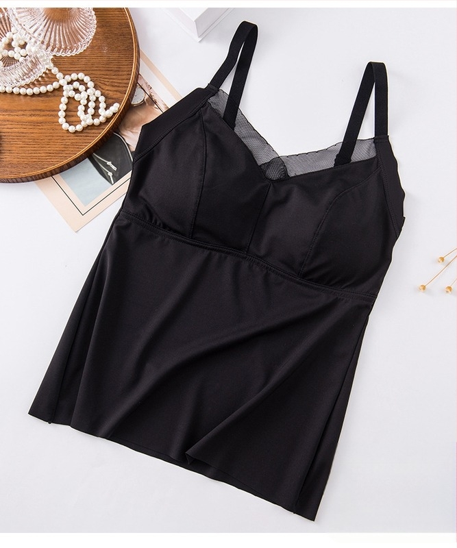Ženski prsluk s širokim ramenima od Ice Silk/Nylon, podesive trake, latexni jastučić za leđa, push-up, ljeto