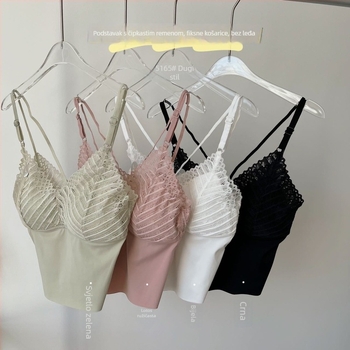 Bezšivni latex grudnjak za žene, bez žice, oblikovane košarice, naramenice Sling-back, prozračan materijal