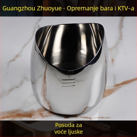 Set za hotelsku stolnu poslugu od nehrđajućeg čelika – polirani završetak, kineski stil; dodaci za bar/noćni klub: pladanj za voće, pepeljara, kanta za led