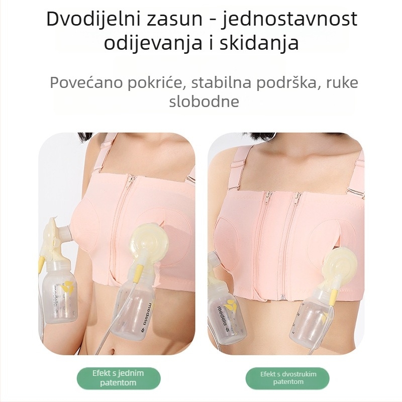Pamukasti grudnjak za dojenje s prednjim kopčanjem i jednim/dvostrukim zatvaračem, postpartum, odvojivi dvostruki remeni