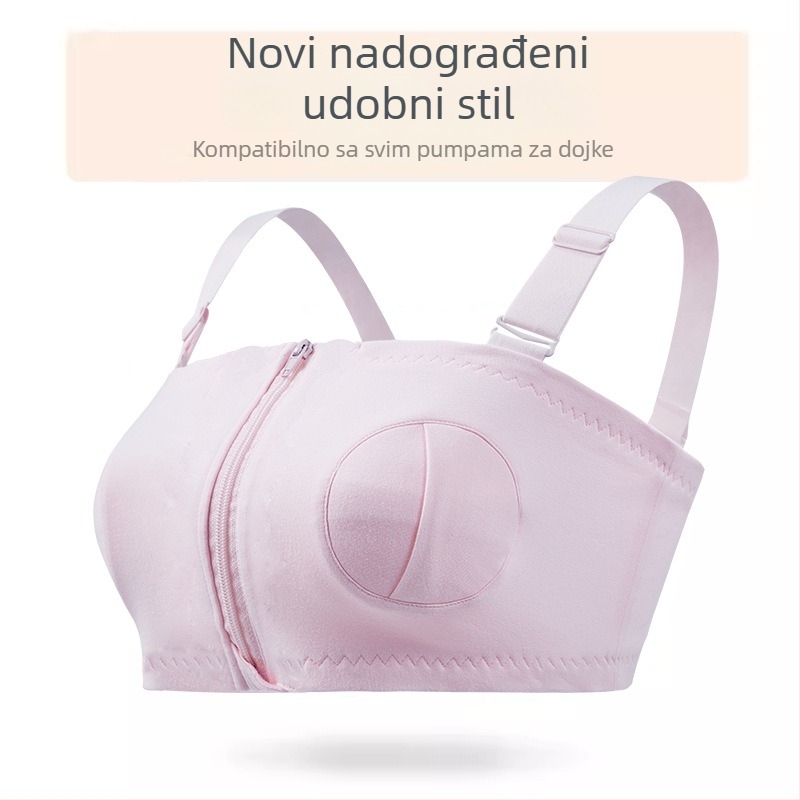 Pamukasti grudnjak za dojenje s prednjim kopčanjem i jednim/dvostrukim zatvaračem, postpartum, odvojivi dvostruki remeni