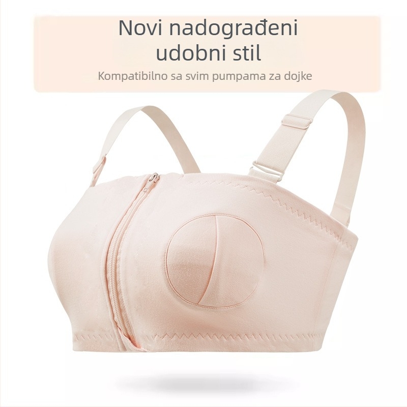 Pamukasti grudnjak za dojenje s prednjim kopčanjem i jednim/dvostrukim zatvaračem, postpartum, odvojivi dvostruki remeni