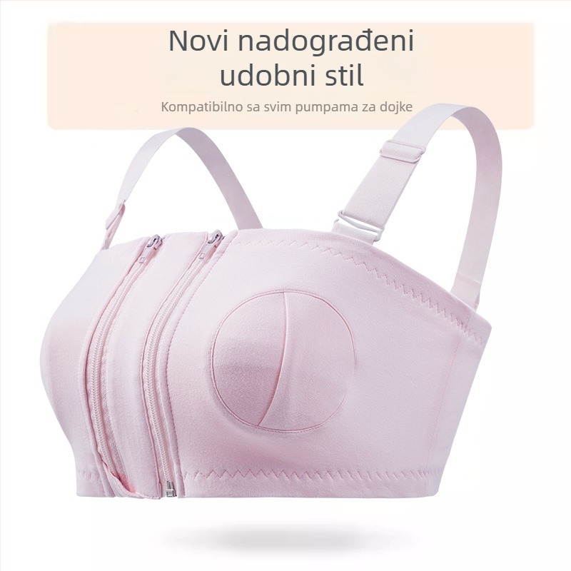 Pamukasti grudnjak za dojenje s prednjim kopčanjem i jednim/dvostrukim zatvaračem, postpartum, odvojivi dvostruki remeni