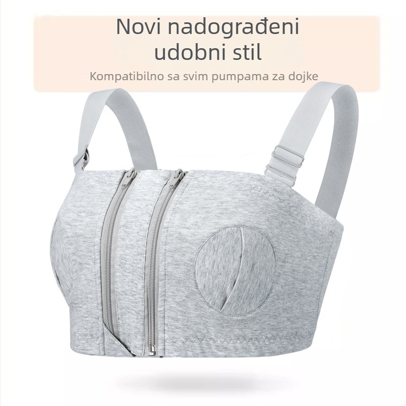 Pamukasti grudnjak za dojenje s prednjim kopčanjem i jednim/dvostrukim zatvaračem, postpartum, odvojivi dvostruki remeni