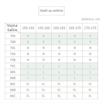 Lelisa bežični, bezšavni grudnjak s košaricom 1/2, tanko oblikovane košarice, dvostruke naramenice, stražnja 3 reda kopči