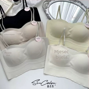 Ljetni tube top s otvorenim leđima i tankim trakama, mekana podrška, žensko donje rublje
