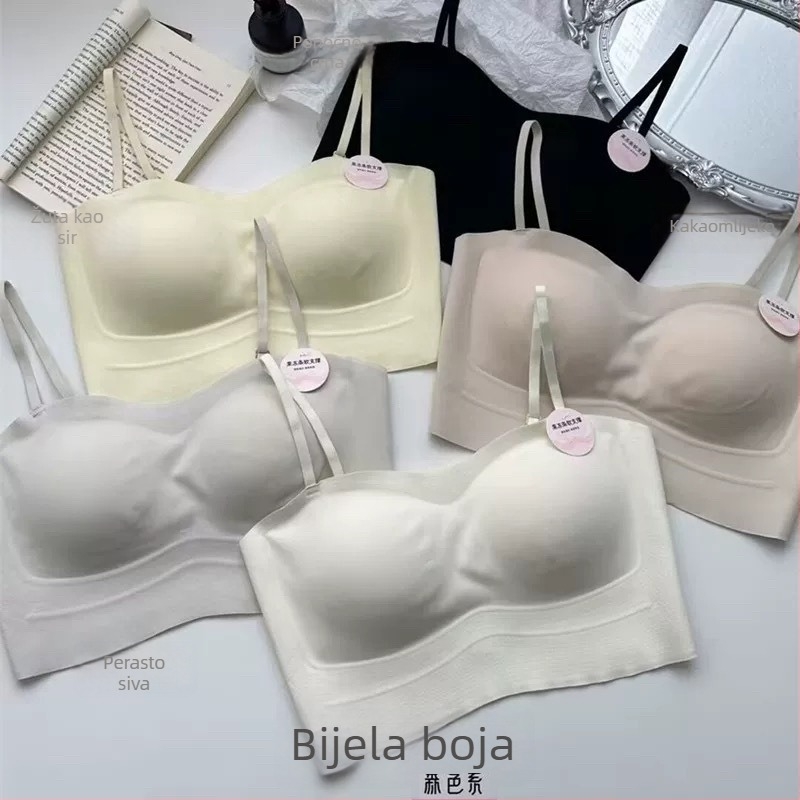 Ljetni tube top s otvorenim leđima i tankim trakama, mekana podrška, žensko donje rublje