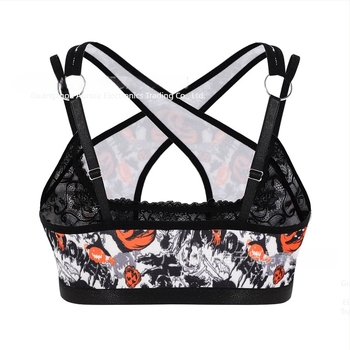 Ženski čipkasti grudnjak s košaricama 3/4, bez oblikovanih košarica, čvrste naramenice, pamučna podstava