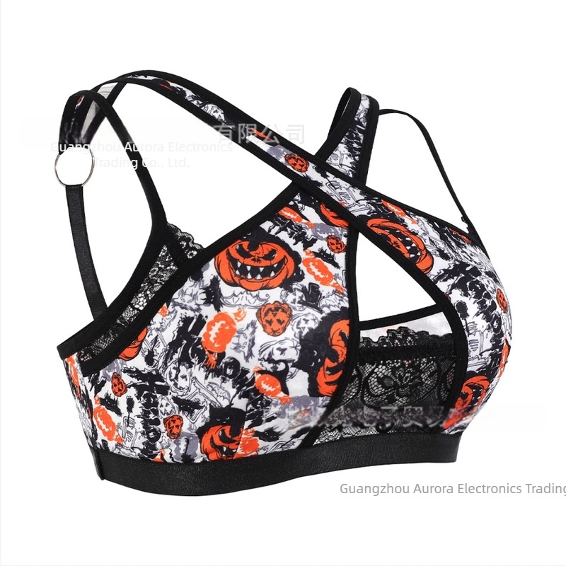 Ženski čipkasti grudnjak s košaricama 3/4, bez oblikovanih košarica, čvrste naramenice, pamučna podstava