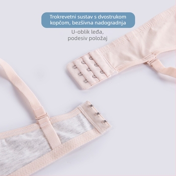 Djevojački grudnjak od pamuka s oblikovanim košaricama, bez žice, stražnje troredno zatvaranje, odvojive dvostruke naramenice, 3/4 košarice