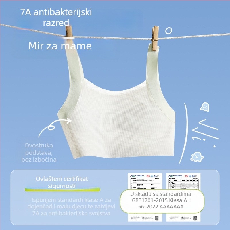 Dječji top s oblikovanim košaricama od ledenog svile, prozračno ljetno donje rublje za uzrast 9–13