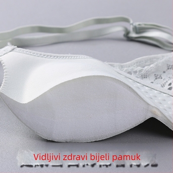 Bežični grudnjak s 8 cm jastučićem, za povećanje malog dojka, križaste naramenice i čipka, glatko leđa, A veličina