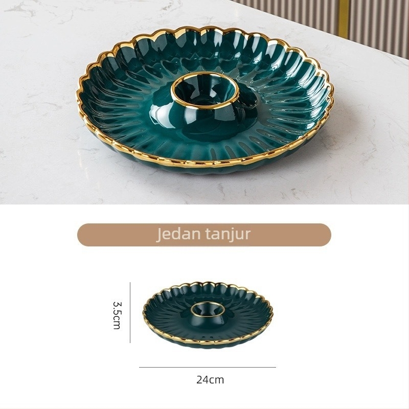 Keramički dijeljivi tanjur za knedle i suši, okrugli oblik, nordijski stil, razni uzorci