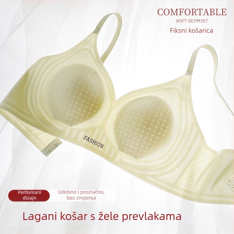Ljeto: ultra-tanki, hlađeni bezšivni grudnjak s ušima zeca, mekana podrška, push-up efekt, vizualno smanjuje volumen grudi