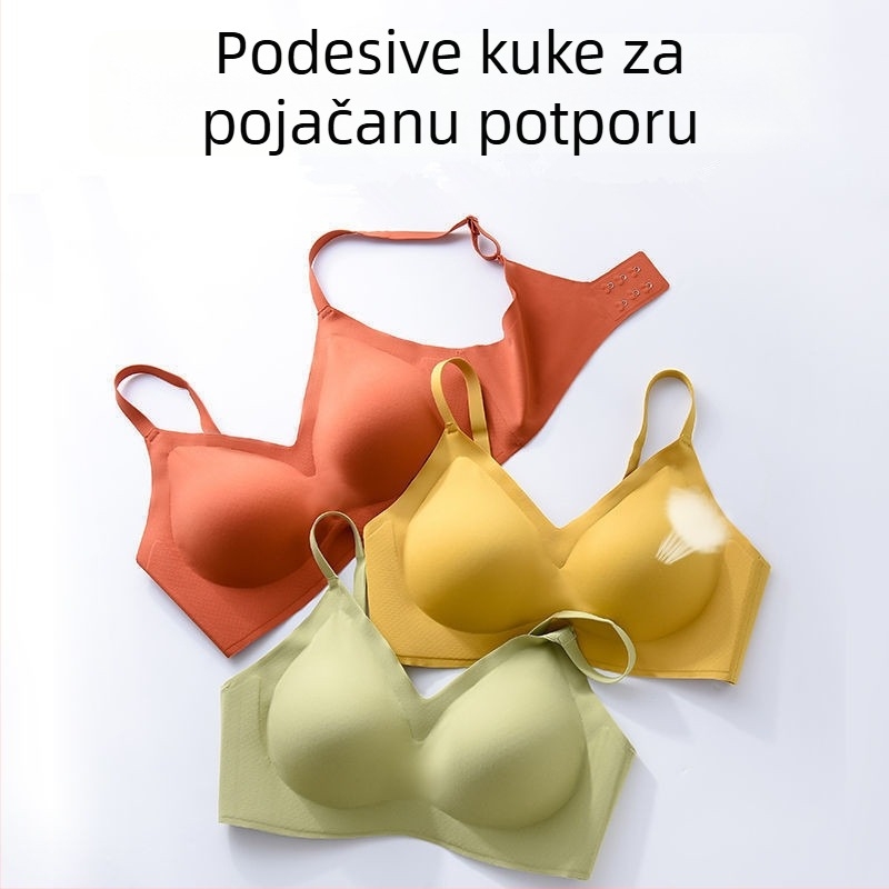 Lateks grudnjak bez čeličnih krugova, oblikuje, podiže gornji dio dojki, skuplja bočne dojke, plus veličina, tanak kroj