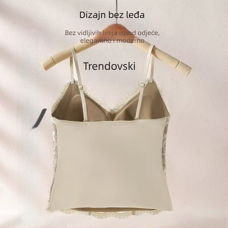 Čipkasta camisola u francuskom stilu, 3/4 košarice, pjenasto oblikovane košarice, fiksne naramenice