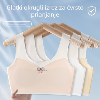 Djevojački bezšivni tube top bez naramenica, jednopodoban, za uzrast 7–12 godina