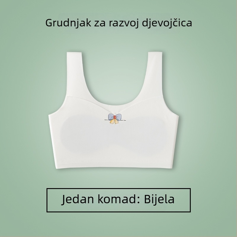 Djevojački bezšivni tube top bez naramenica, jednopodoban, za uzrast 7–12 godina