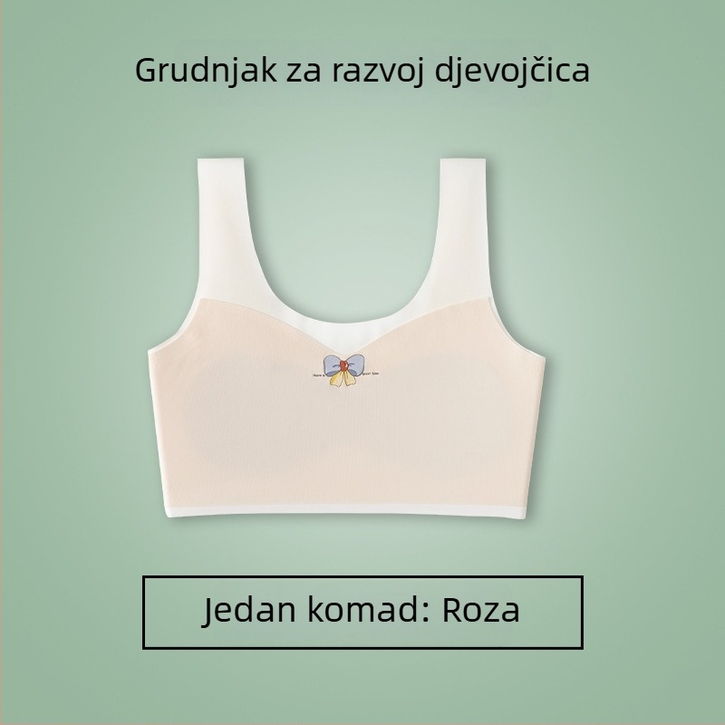 Djevojački bezšivni tube top bez naramenica, jednopodoban, za uzrast 7–12 godina
